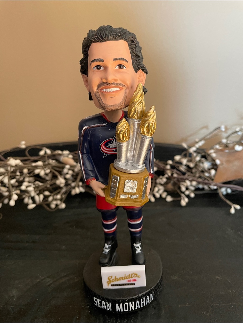 NIB Columbus Blue Jackets Sean Monahan “Bill Masterson Trophy” Bobblehead